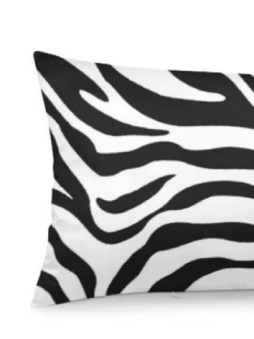 Zebra Print Body Pillow Cover 54x20” BLACK WHITE
